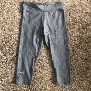 Gray / grey Under Armour capri workout yoga pants